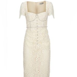 NWT Self-Portrait bustier style lace midi dress